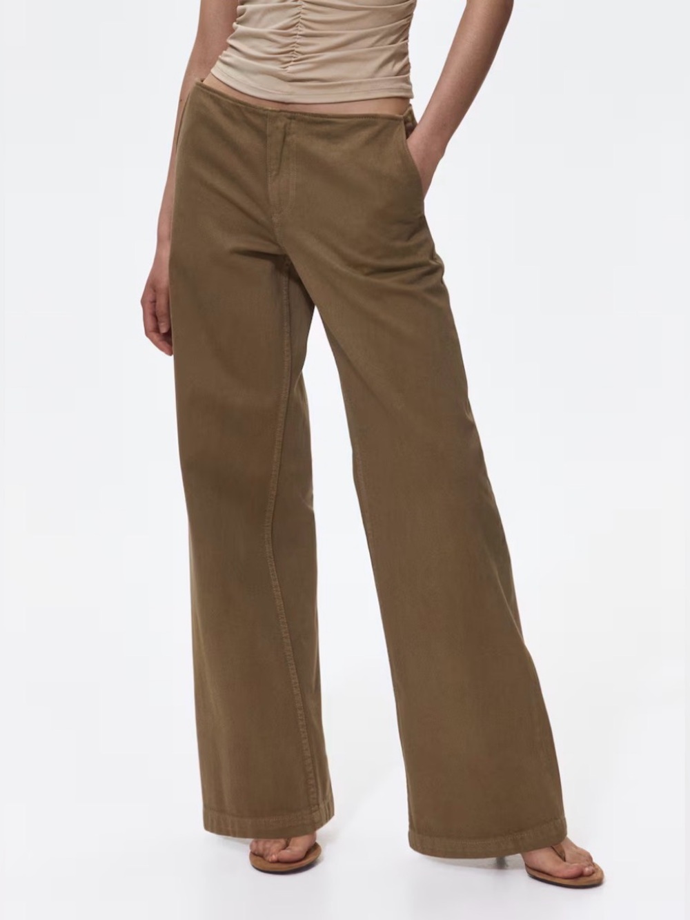 NWT wide-leg twill pant
